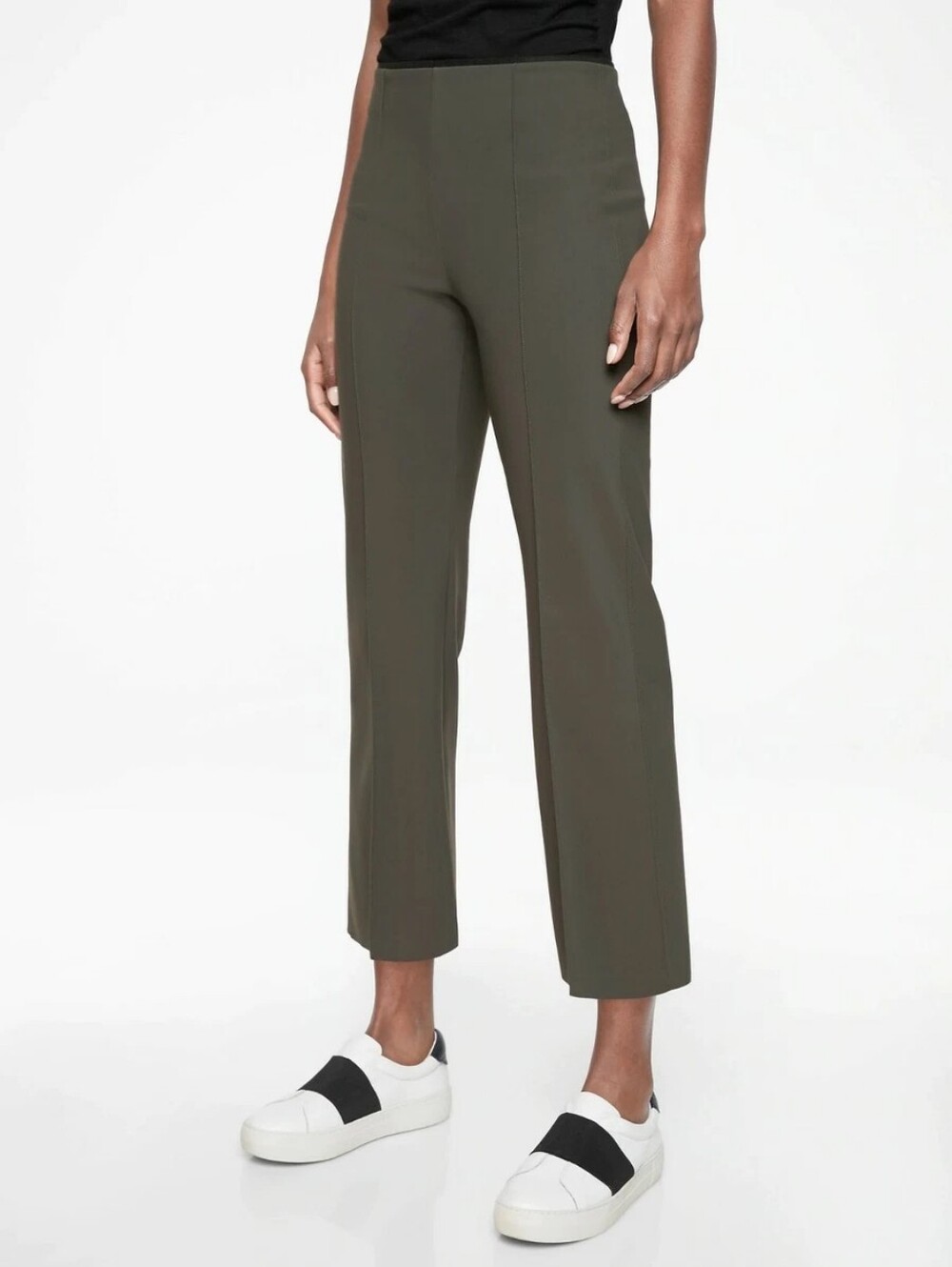 Athleta "Mercurial Crop Flare Pant" Olive Green #405530-01, Women's Size S